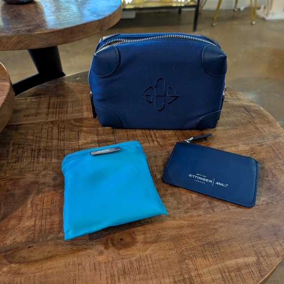 ANA First Class Amenity Kit / Pouch by ETTINGER LONDON (Navy) - Picture 6 of 9